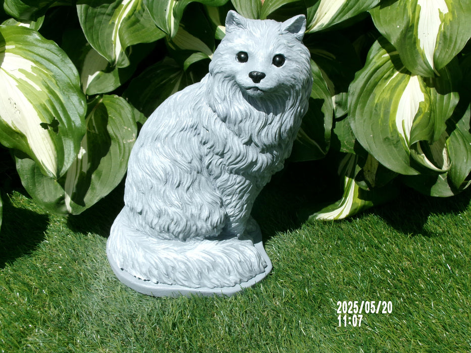 Concrete Persian Cat Statue 12" High