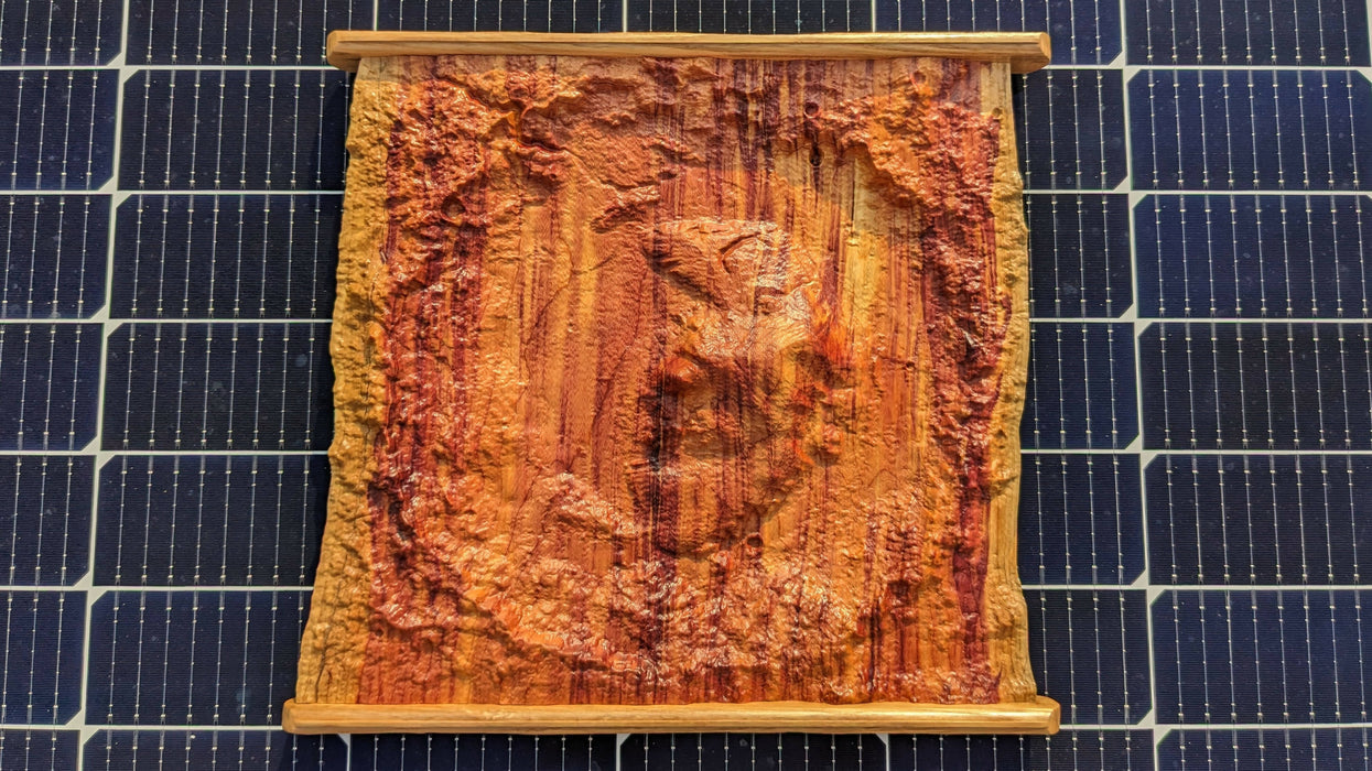 Mars Gale Crater Carving in Cedar