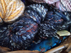 Black Tweed Handspun Merino Wool Yarn 70 yards