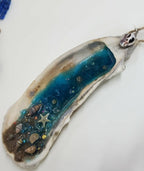 Natural Resin Oyster Shell Beach Scene Wall Art or Hanging Decor